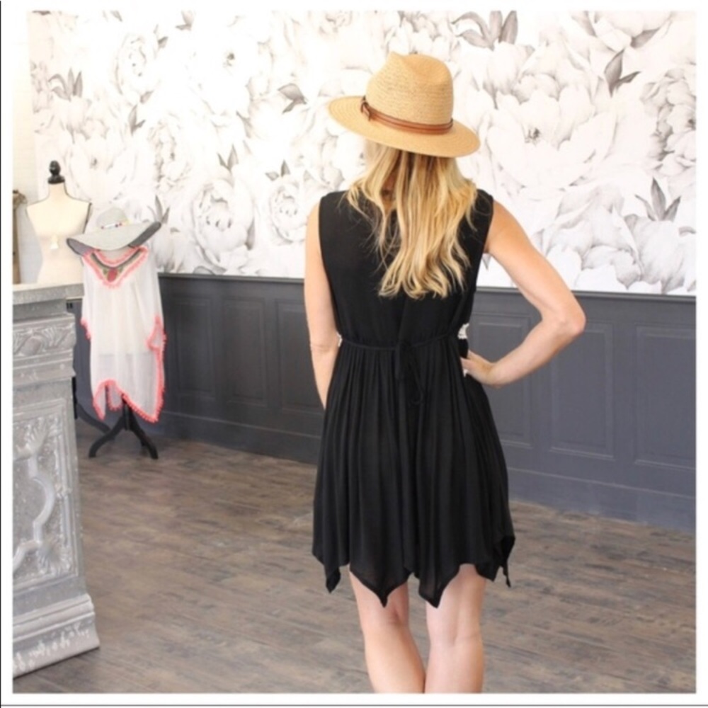 🎉HP🎉Infinity Raine Black dress w/lace hanky hem - Picture 3 of 3
